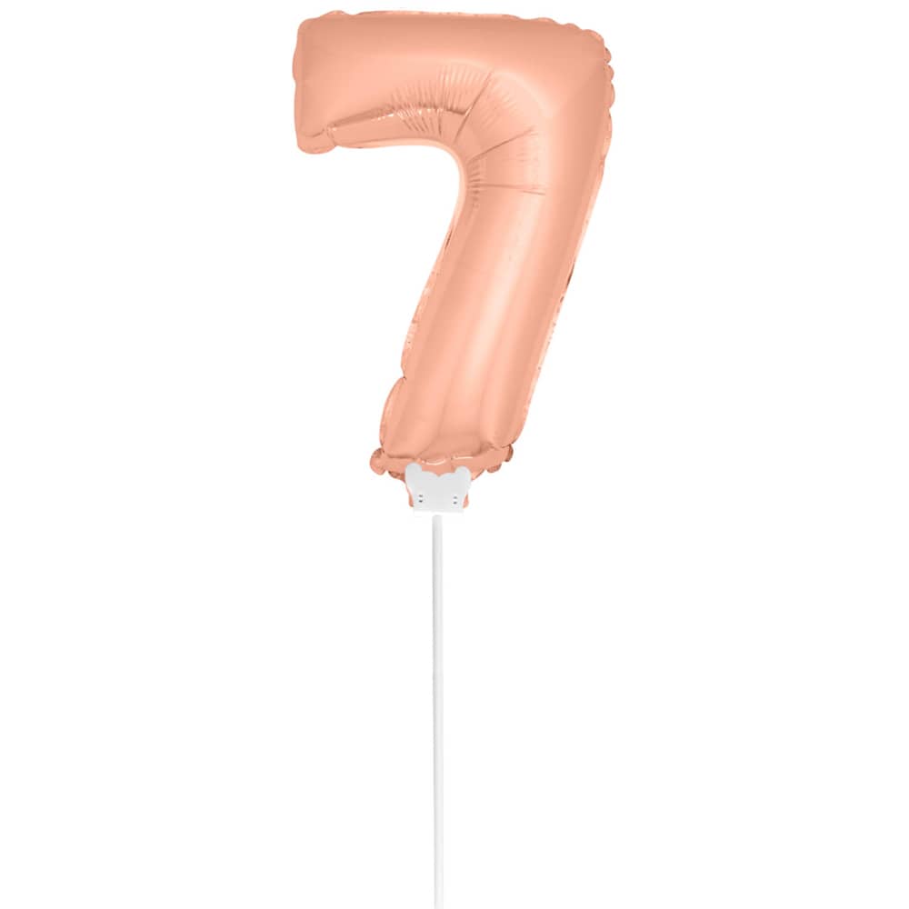 Foliecijfer Mini ‘7’ Rosé Goud - 36 Centimeter