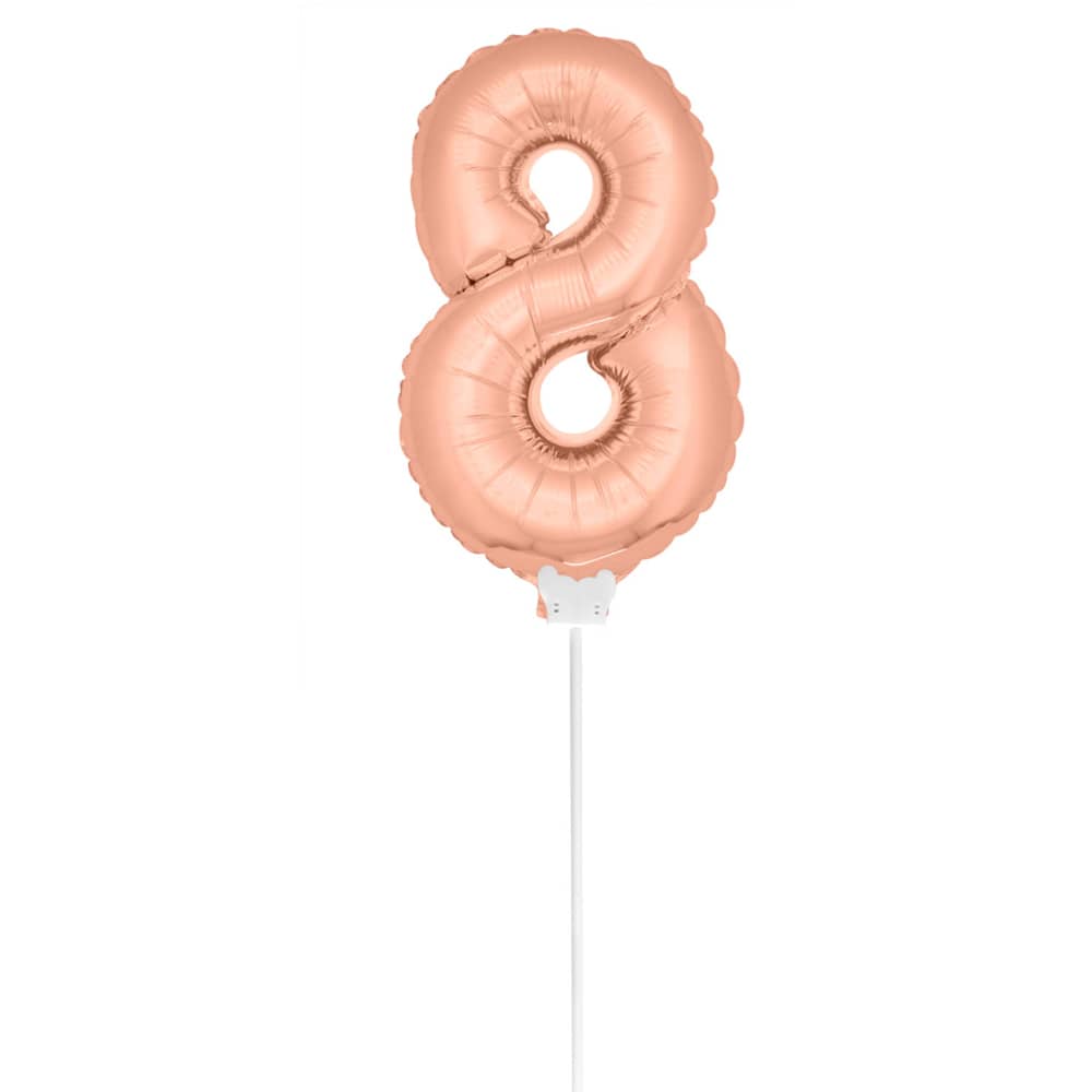 Foliecijfer Mini ‘8’ Rosé Goud - 36 Centimeter