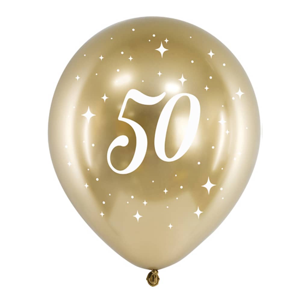 Ballonnen '50' Goud - 6 stuks