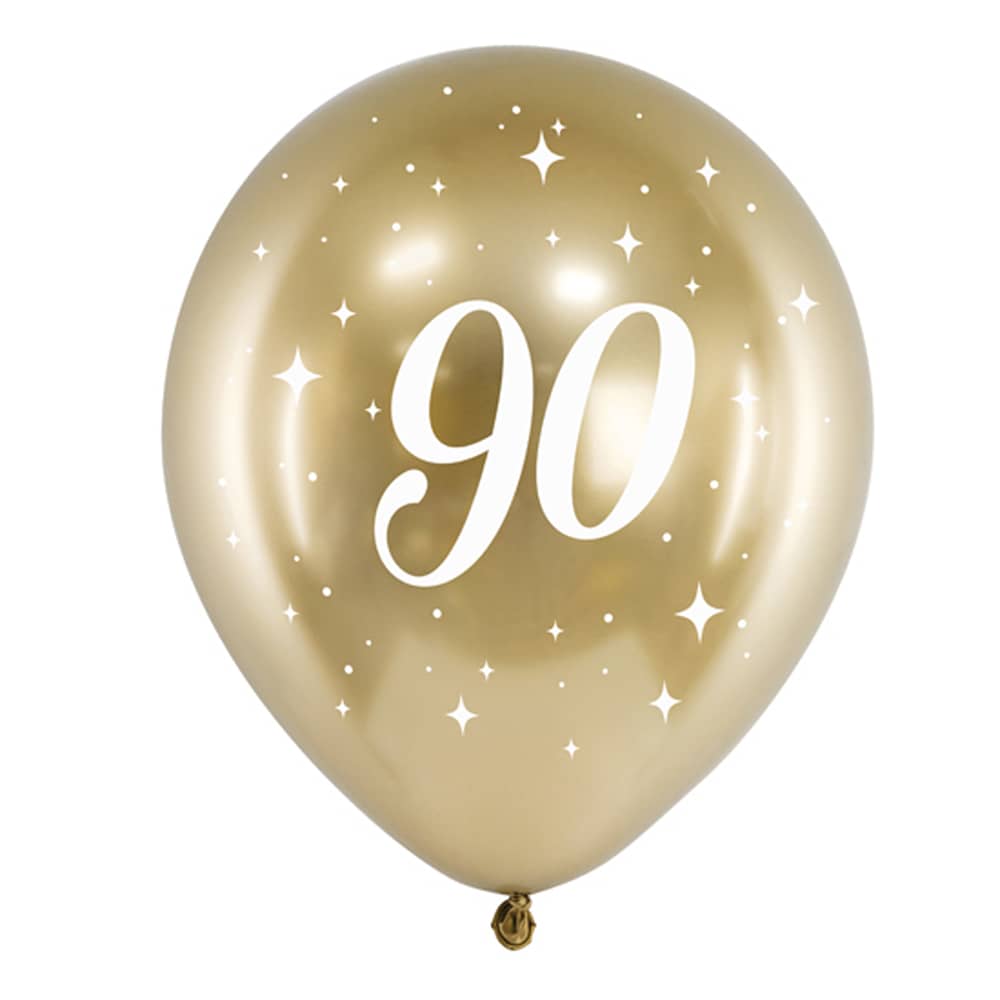 Ballonnen '90' Goud - 6 stuks
