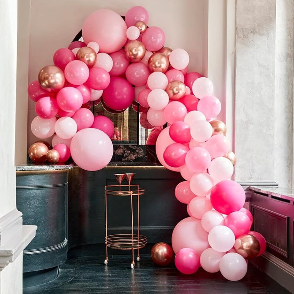 Ballonnenversiering Roze & Rosé Goud XL - 200 stuks