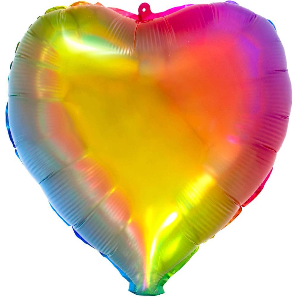 Folieballon met regenboogkleuren in de vorm van een hart