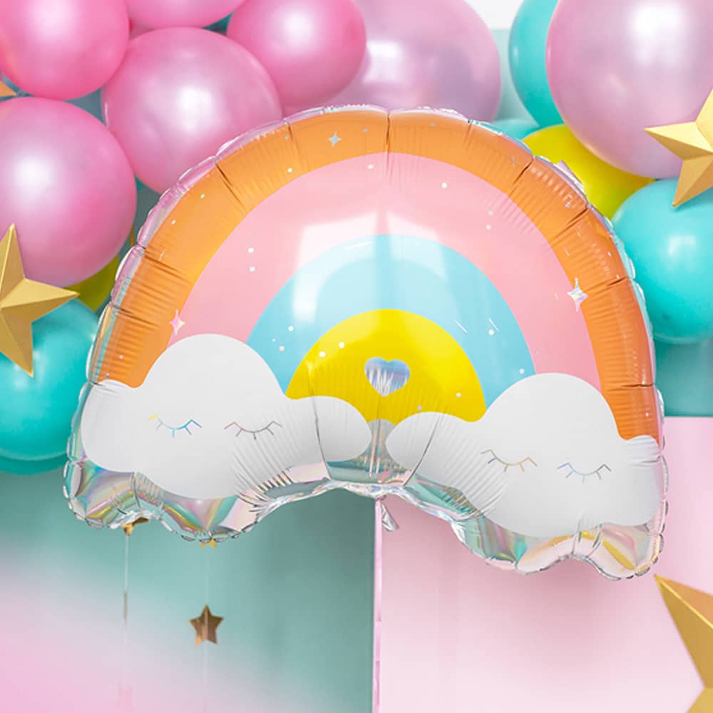 Folieballon Rainbow & Clouds - 55 Centimeter