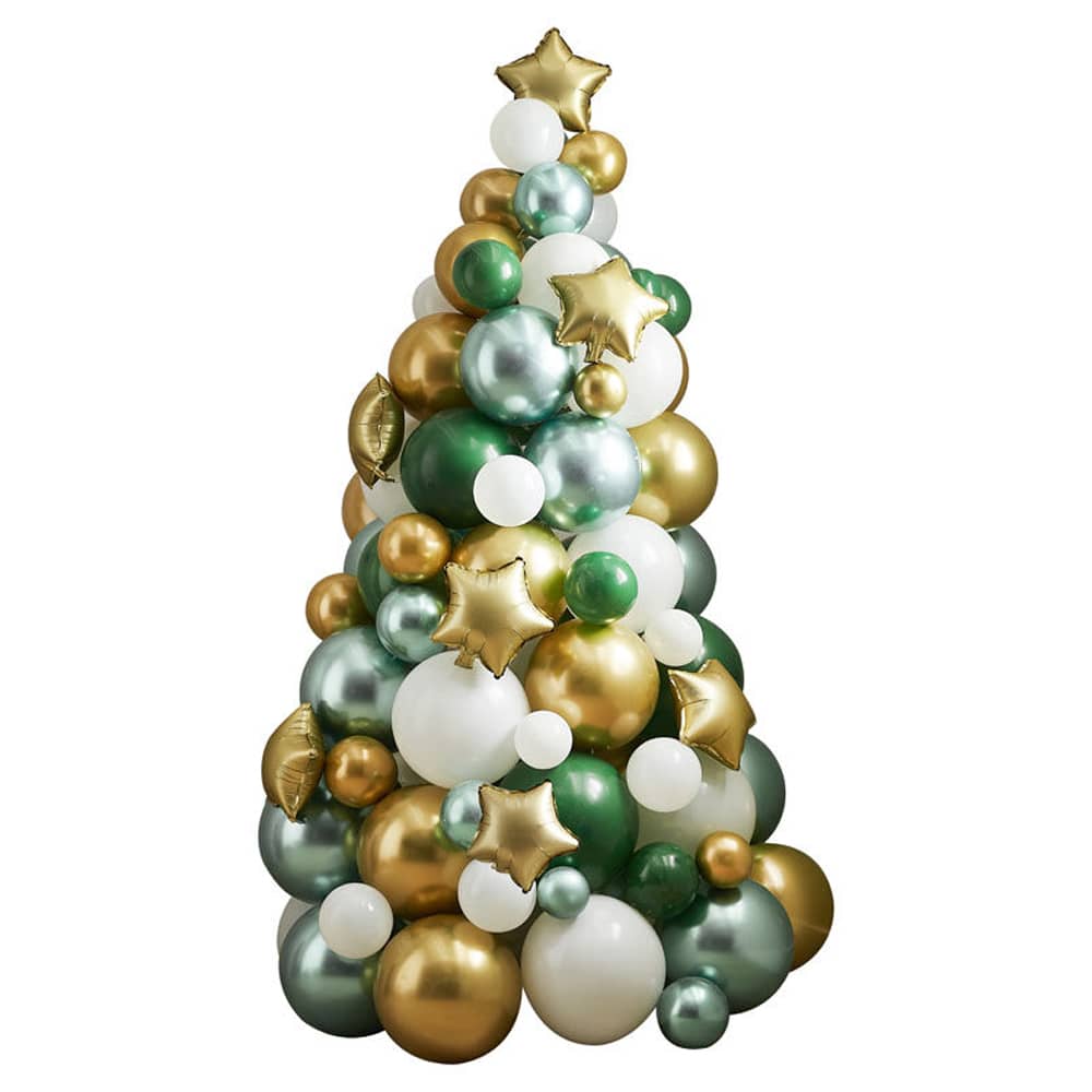 Ballonversiering Kerstboom Groen Goud