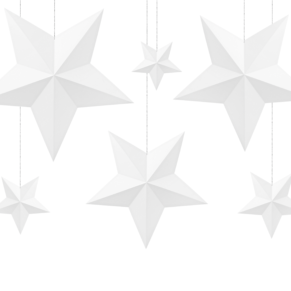 witte, papieren ster