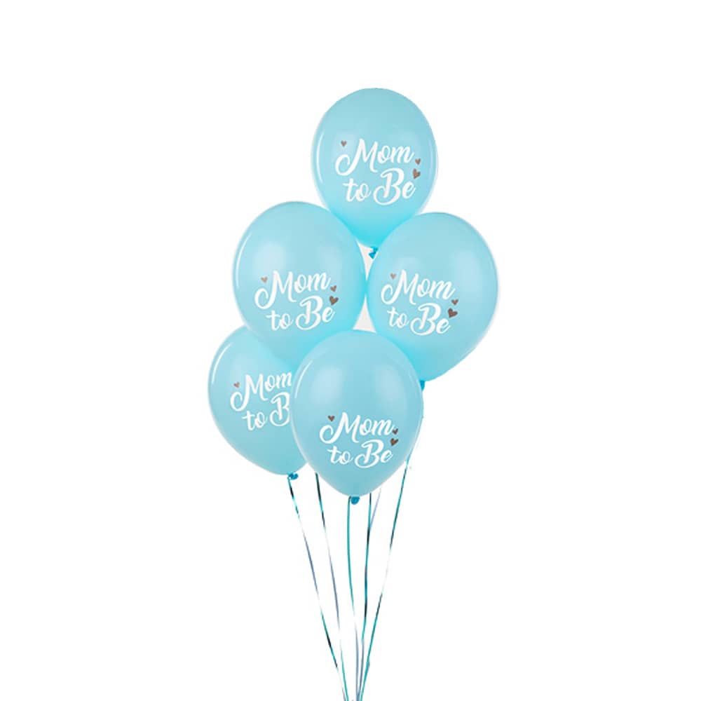 Ballonnen Mom to Be Blauw - 5 stuks