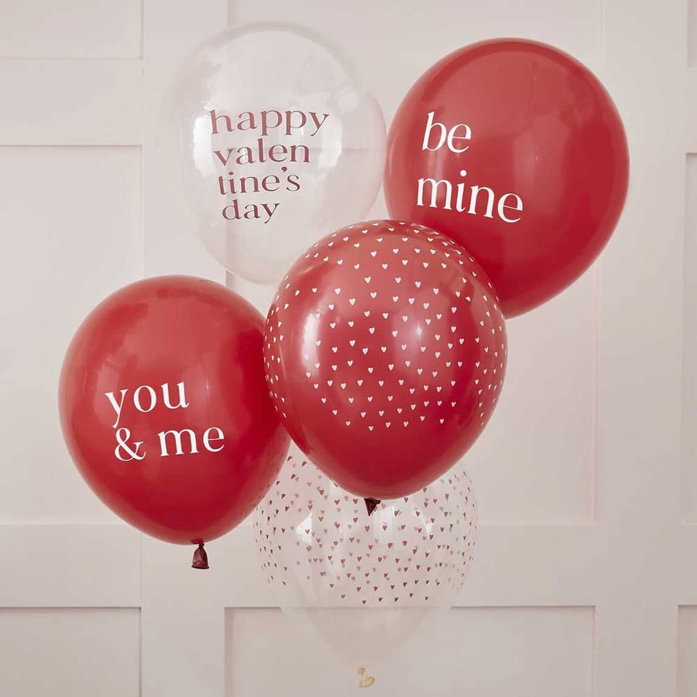 Ballonnen Happy Valentines Day - 5 stuks