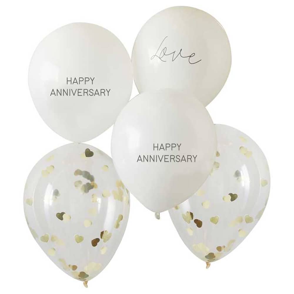 Ballonnen Happy Anniversary - 5 stuks