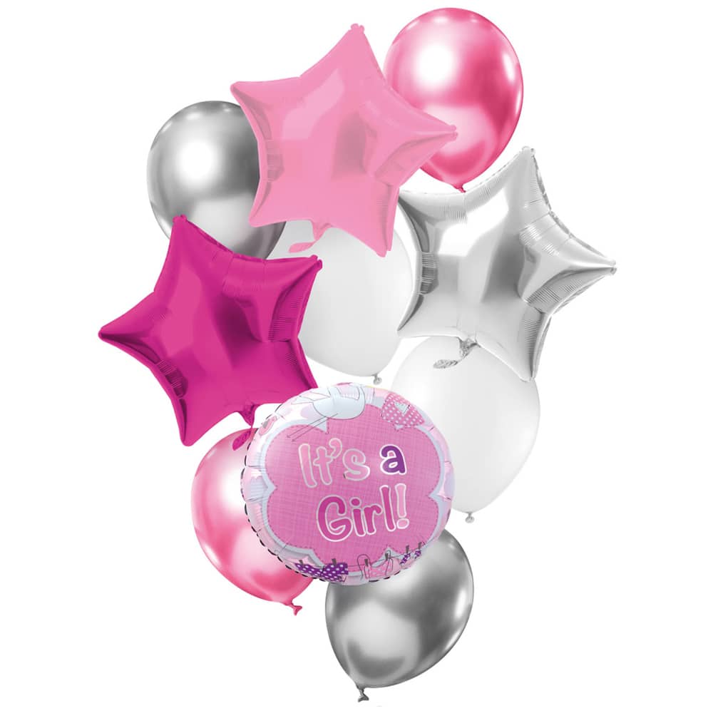 Ballonnen bundel voor de geboorte van een meisje