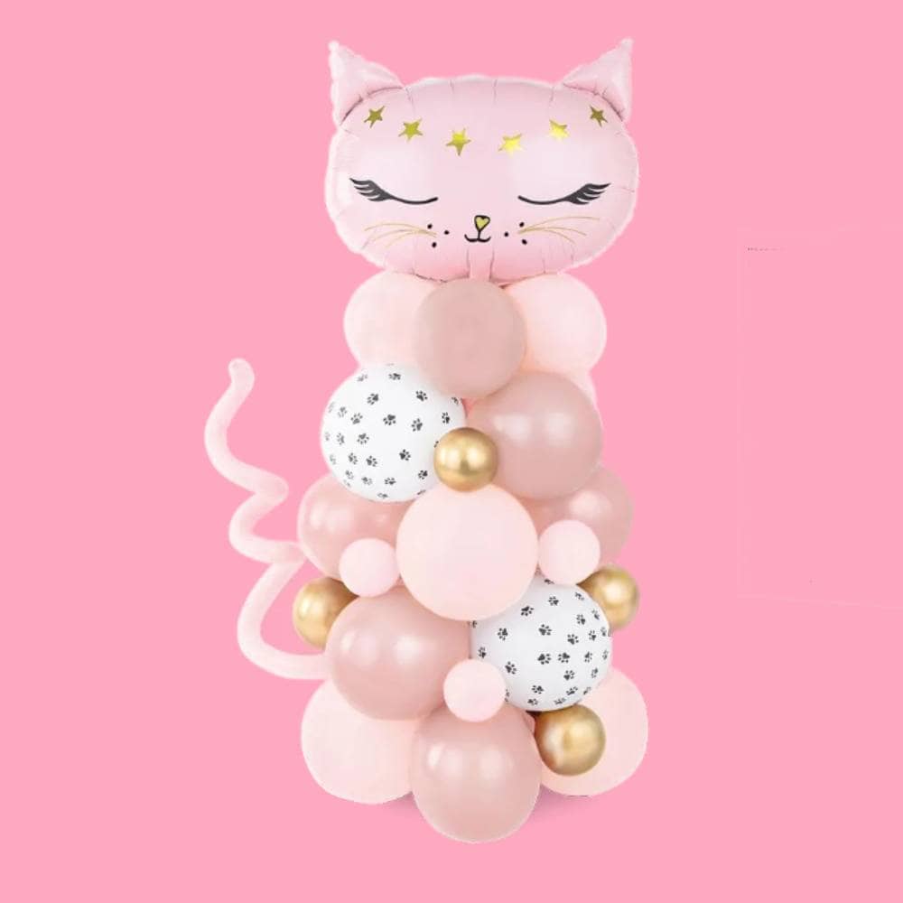 Ballonnen in de vorm van een kat in de kleur roze