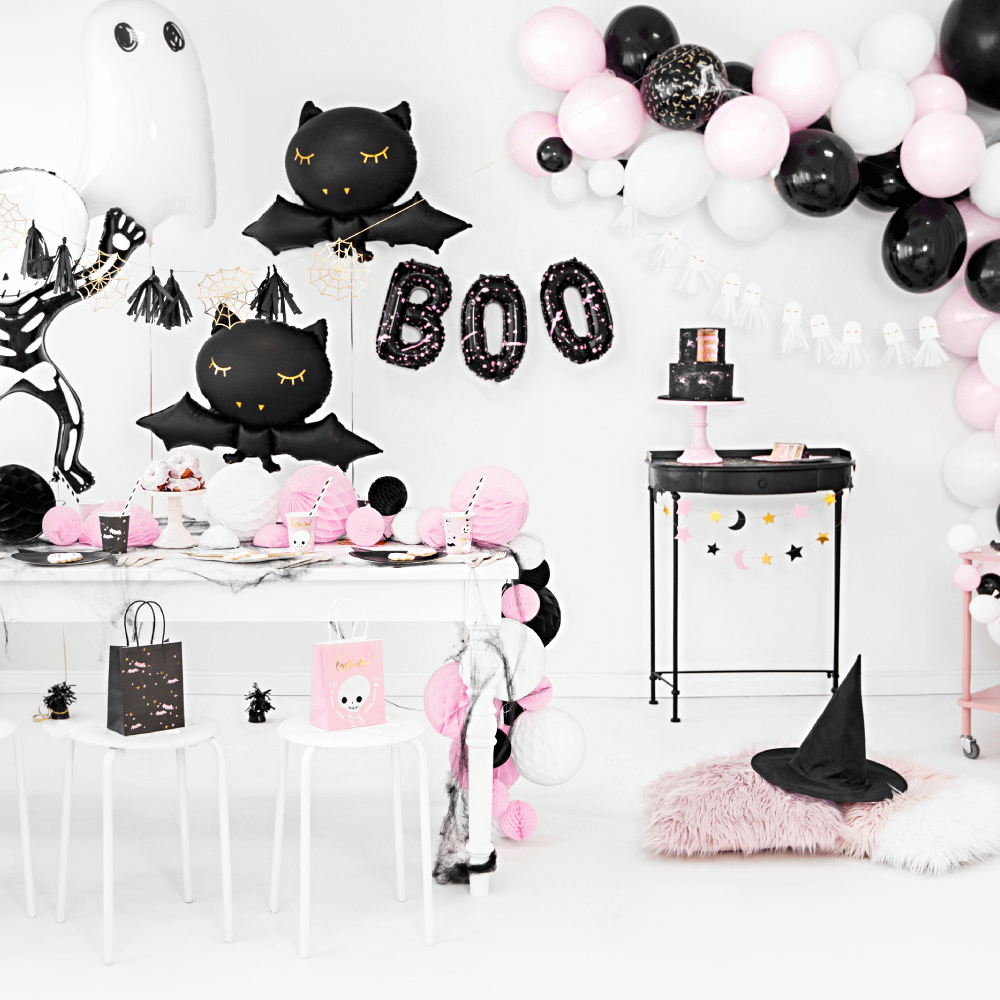 zwart en roze halloween versiering