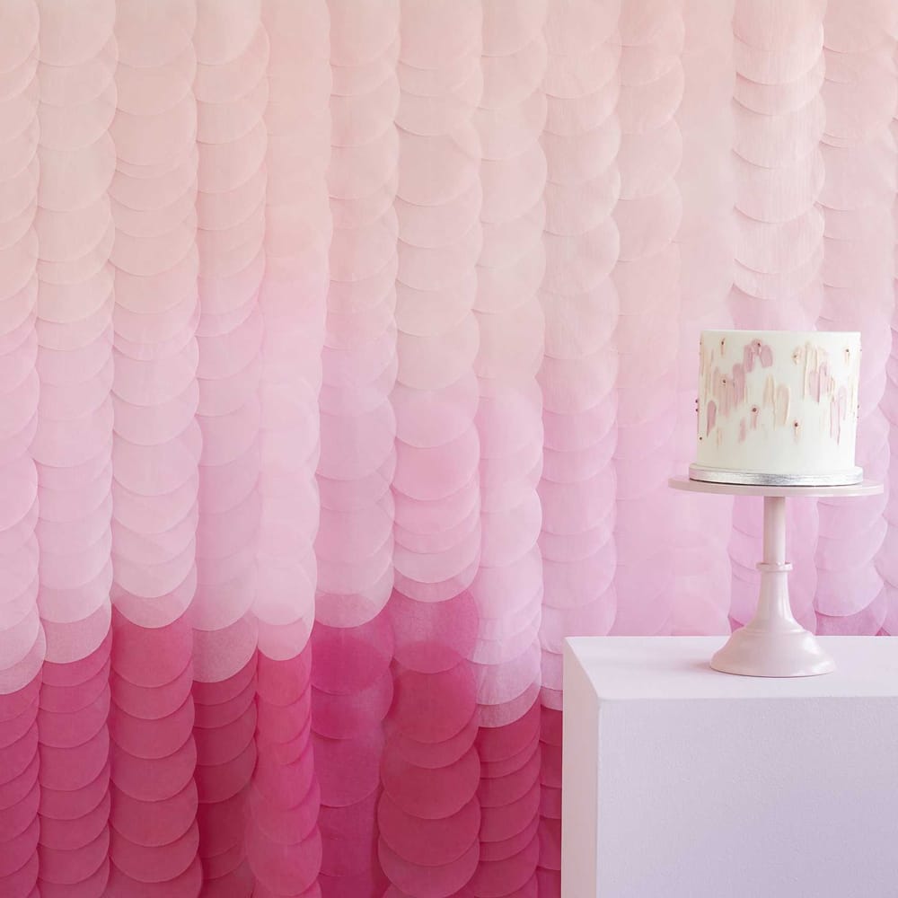 Backdrop van Schijfjes Papier in roze tinten