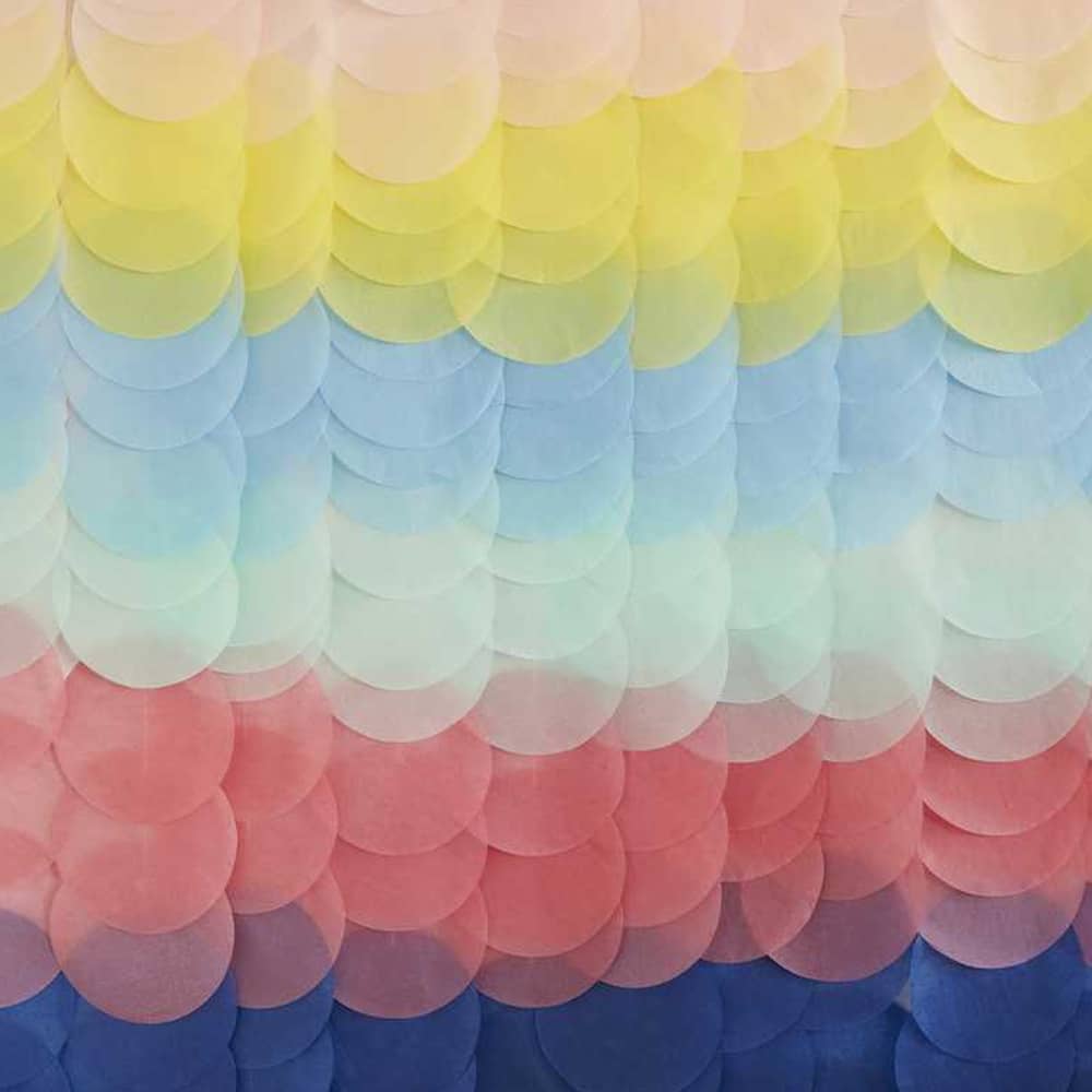 Backdrop van Schijfjes Papier in Regenboog kleuren