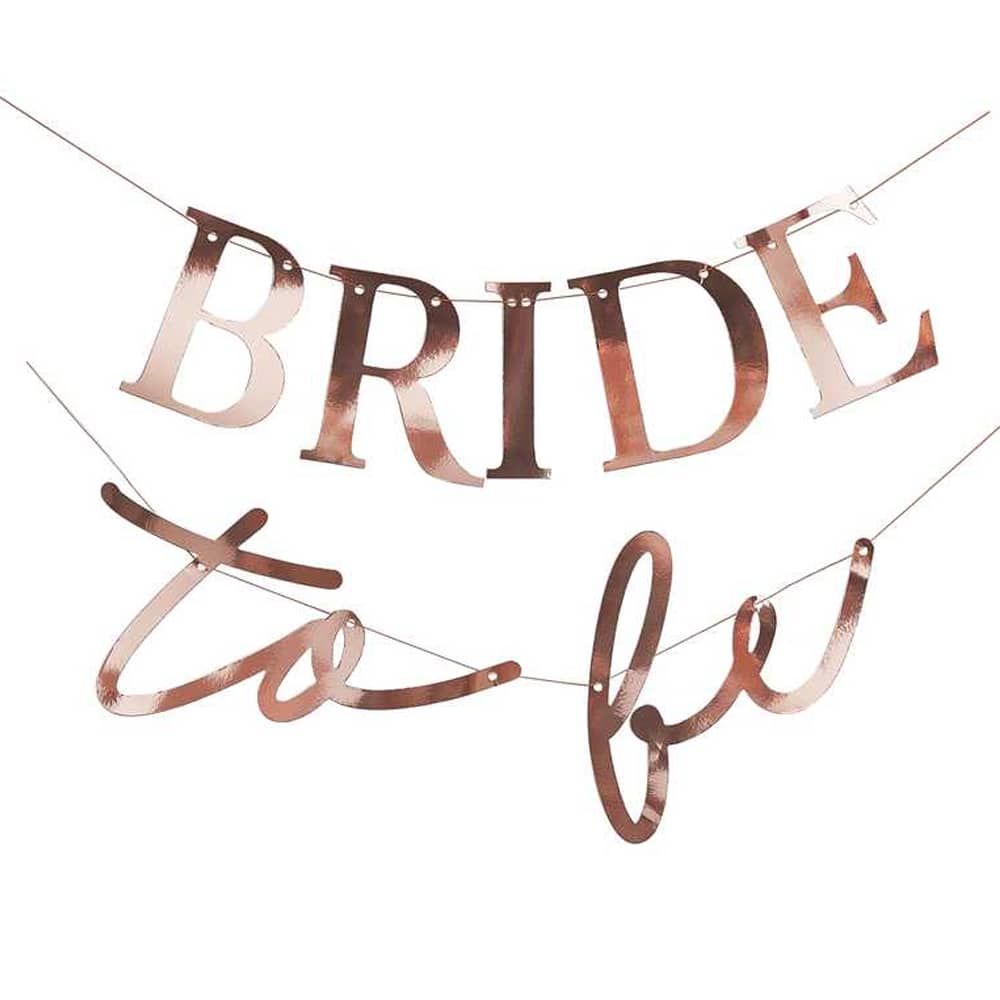 rose gouden letter banner met bride to be