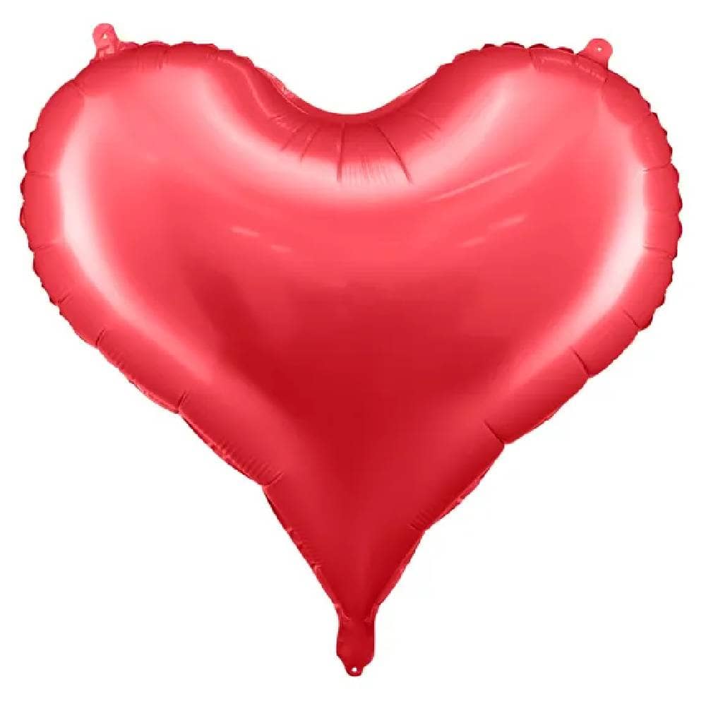Folieballon in de vorm van een hart in de kleur rood