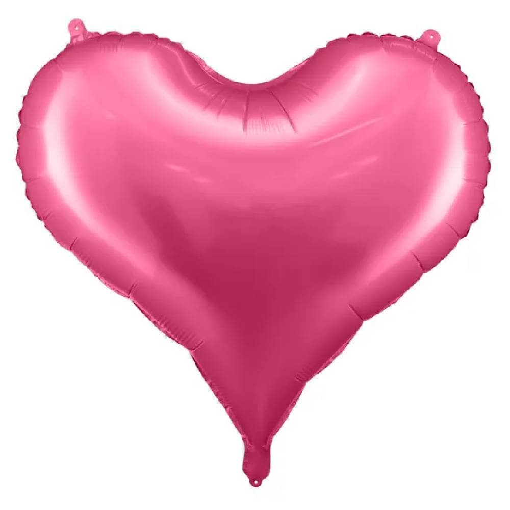 Roze folieballon in de vorm van een hart