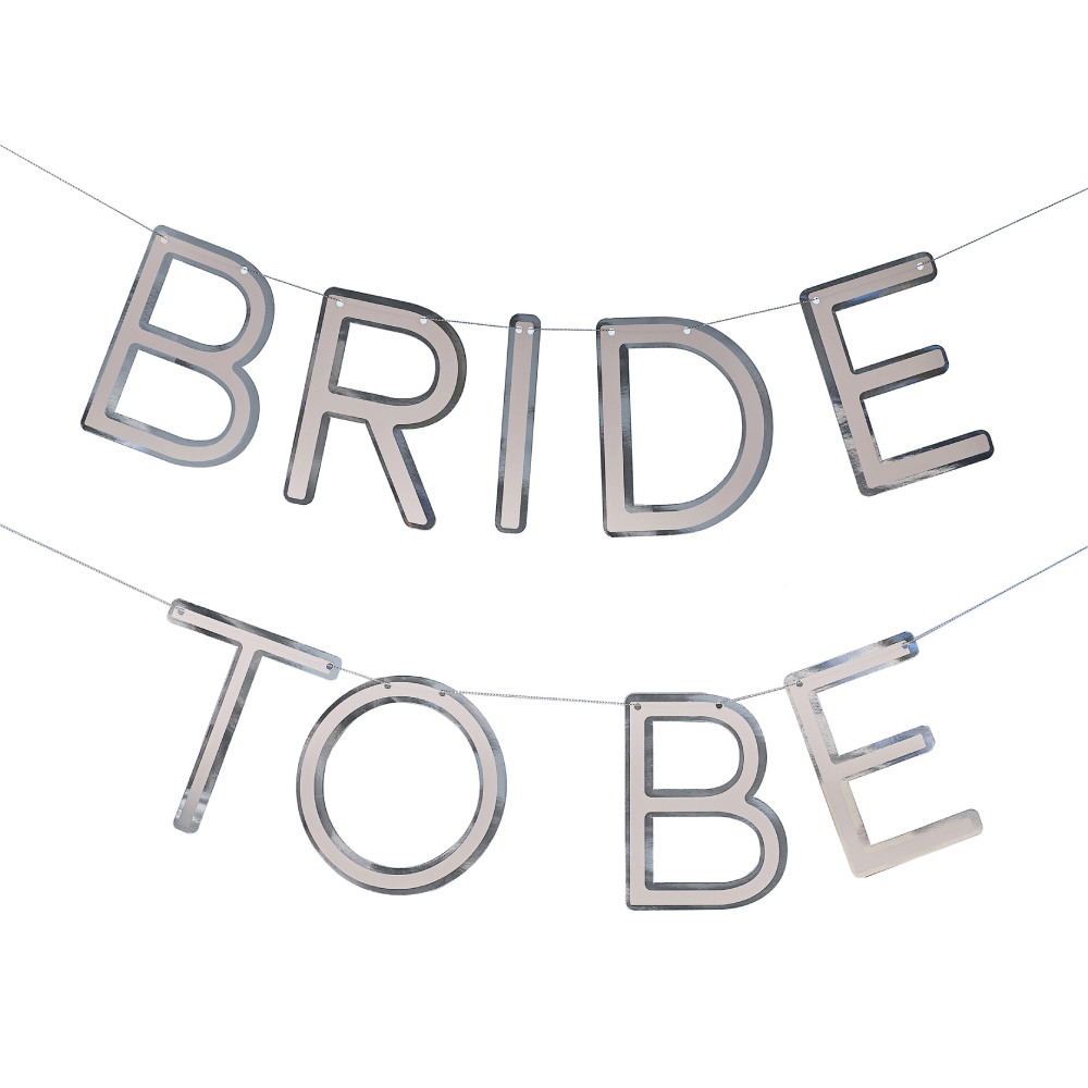 Zilveren slinger met de tekst bride to be