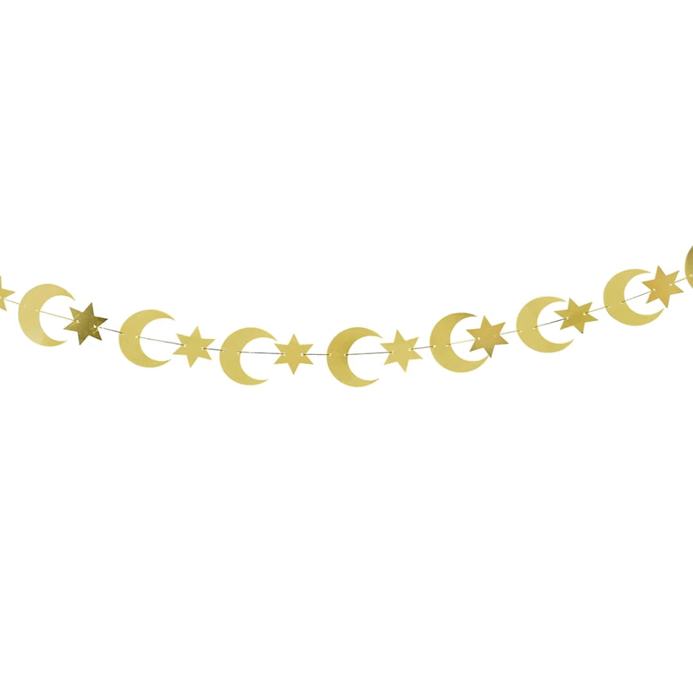 Slinger met gouden maantjes en sterretjes van 4 meter lang