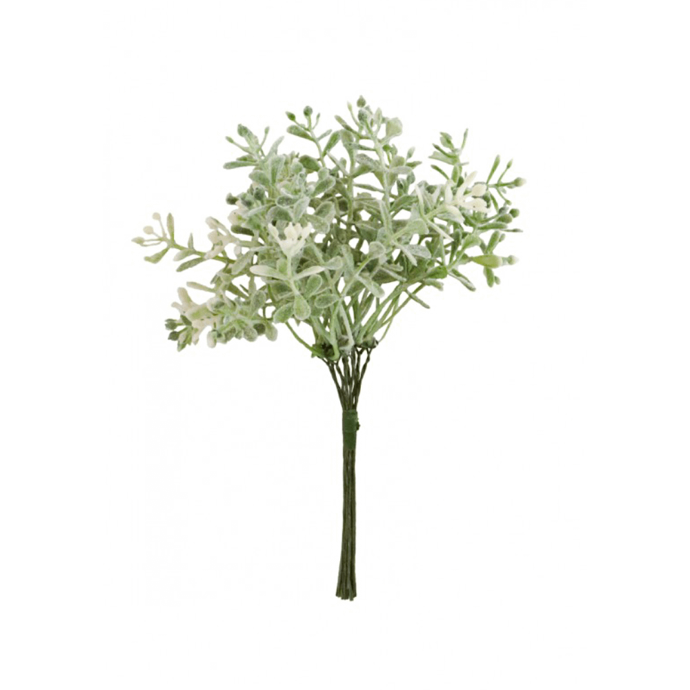 Bosje kuntbloemen met witte bloempjes en groene takjes