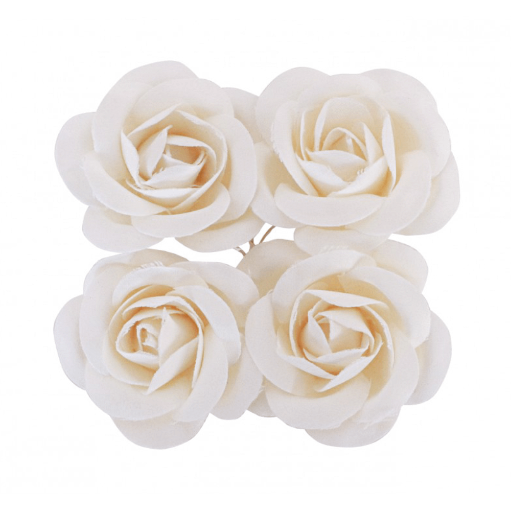 vier witte roosjes