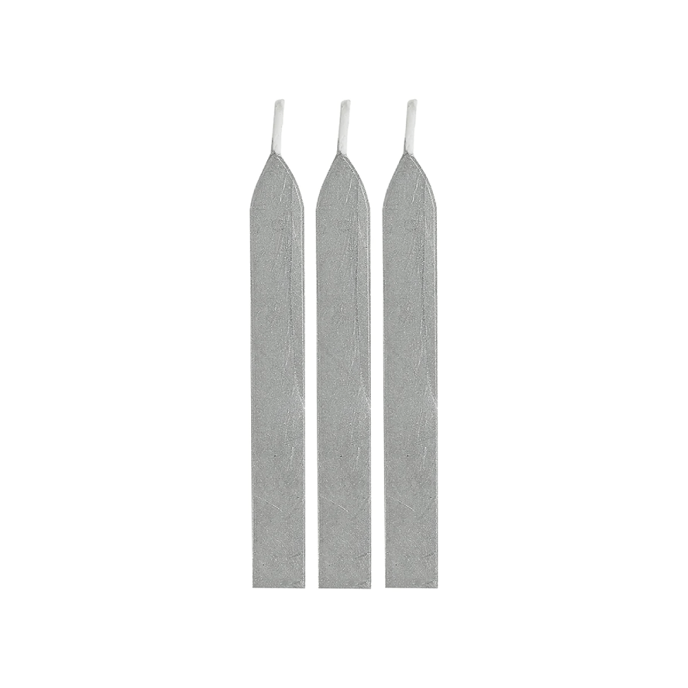 drie zilveren wax strengels