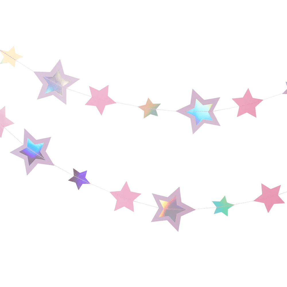 sterren in het pastelpaars en roze met holografisch effect
