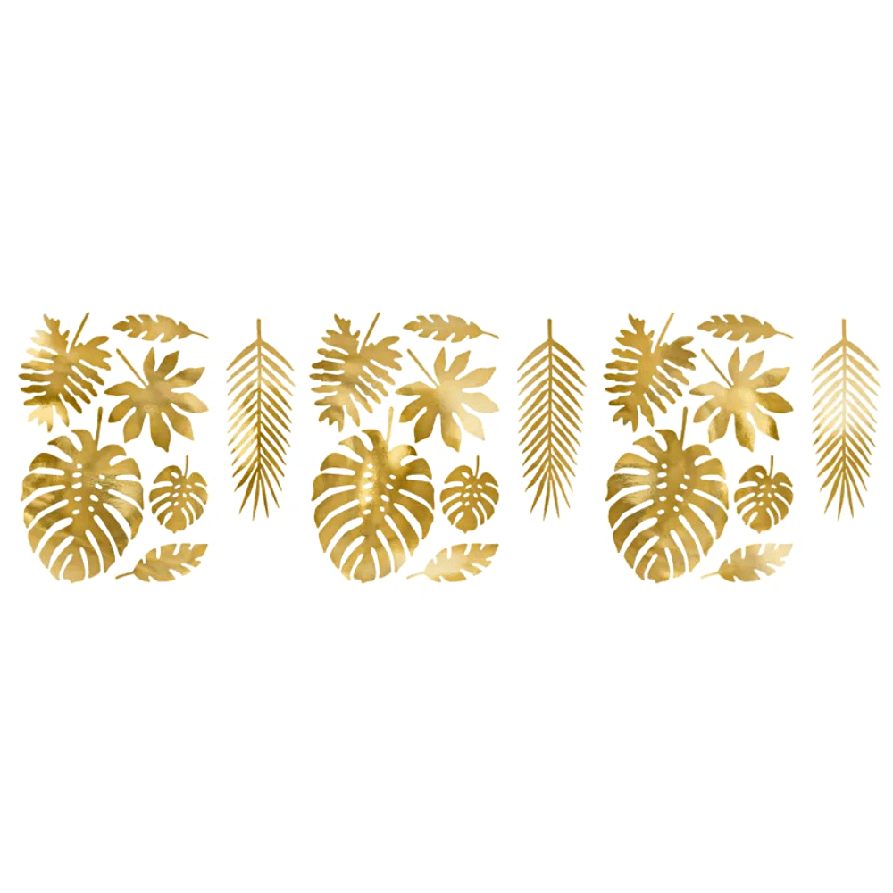 Servetten met tropische gouden bladeren met metallic effect