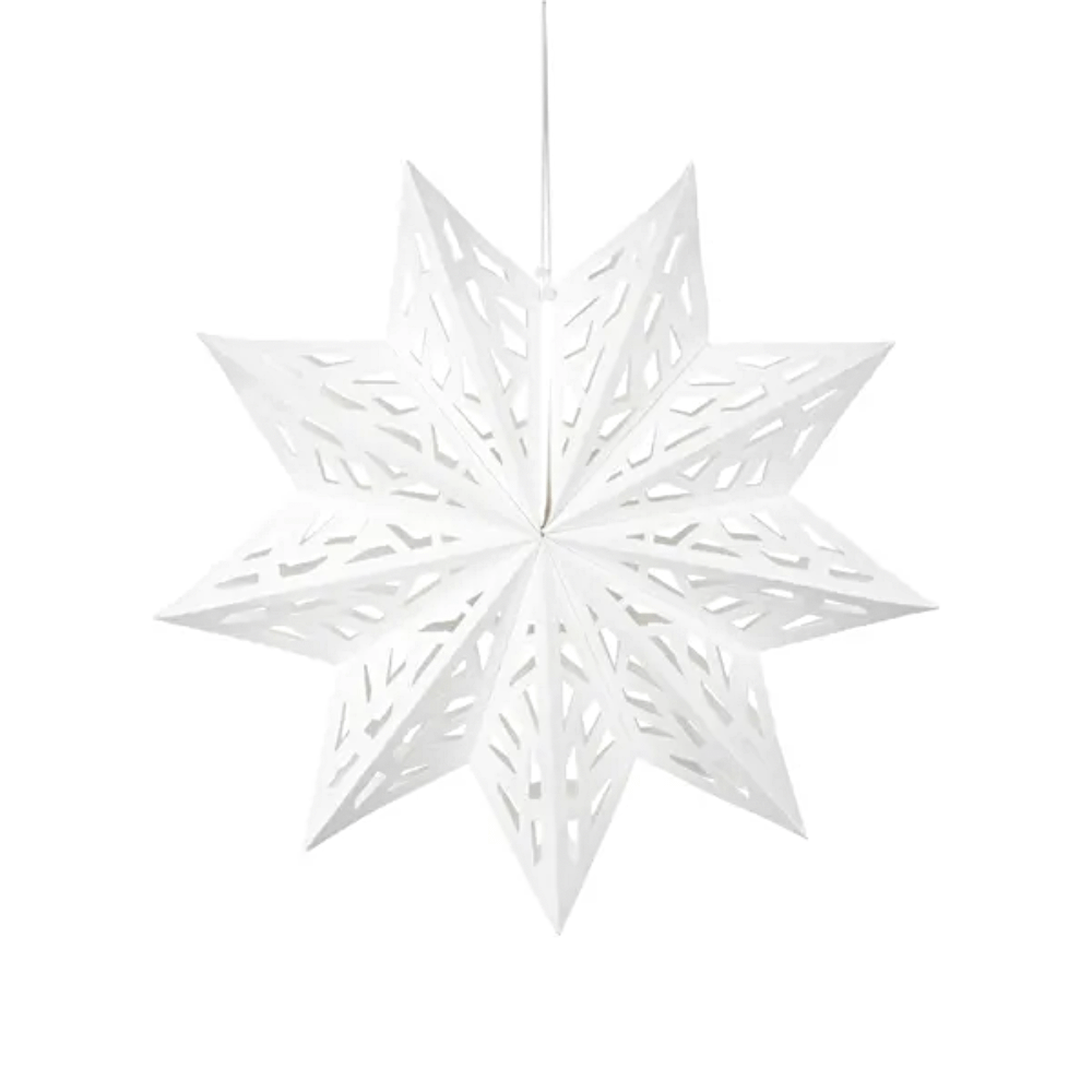 Witte kerst ster van papier
