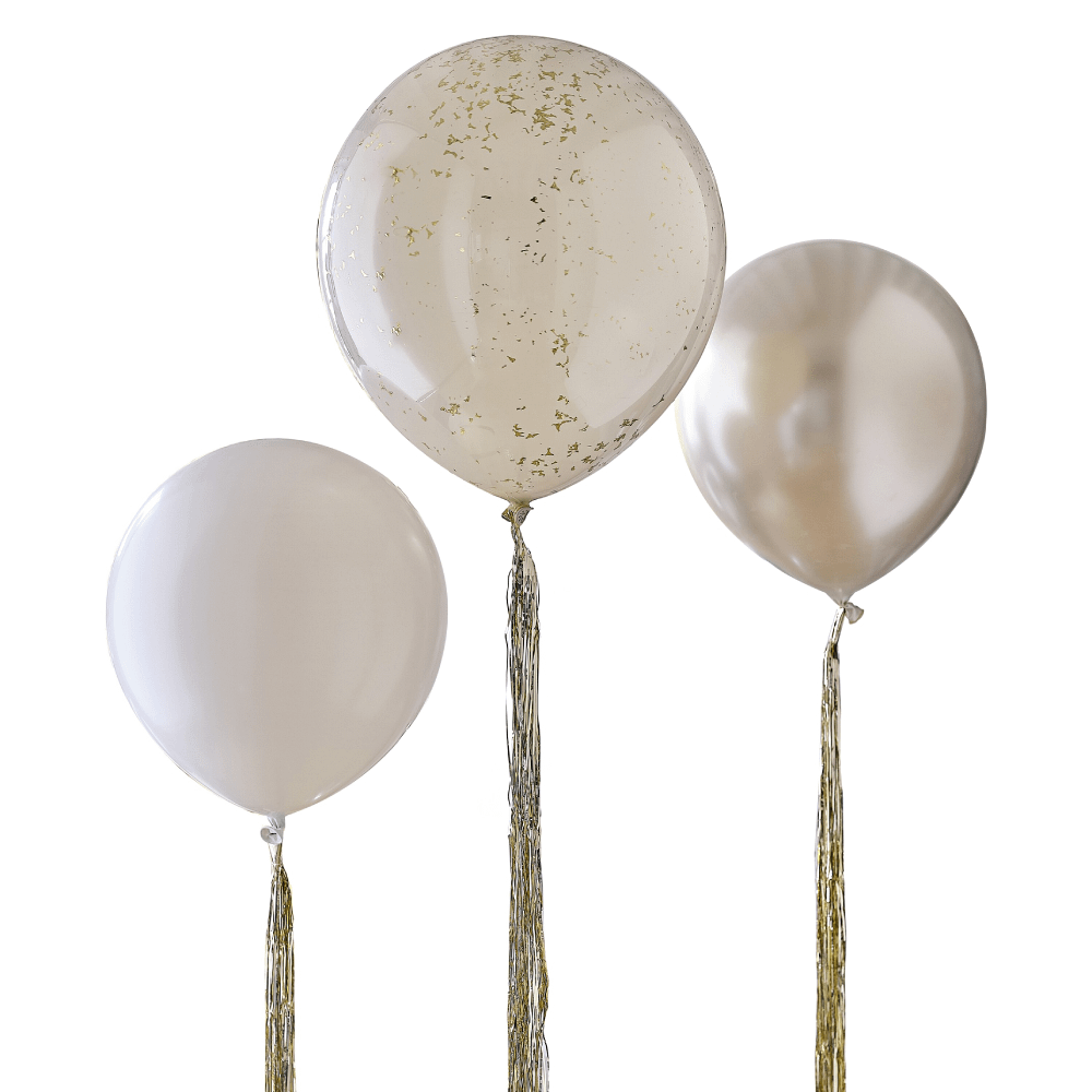 Ballonnen in het champagne goud, nude en taupe