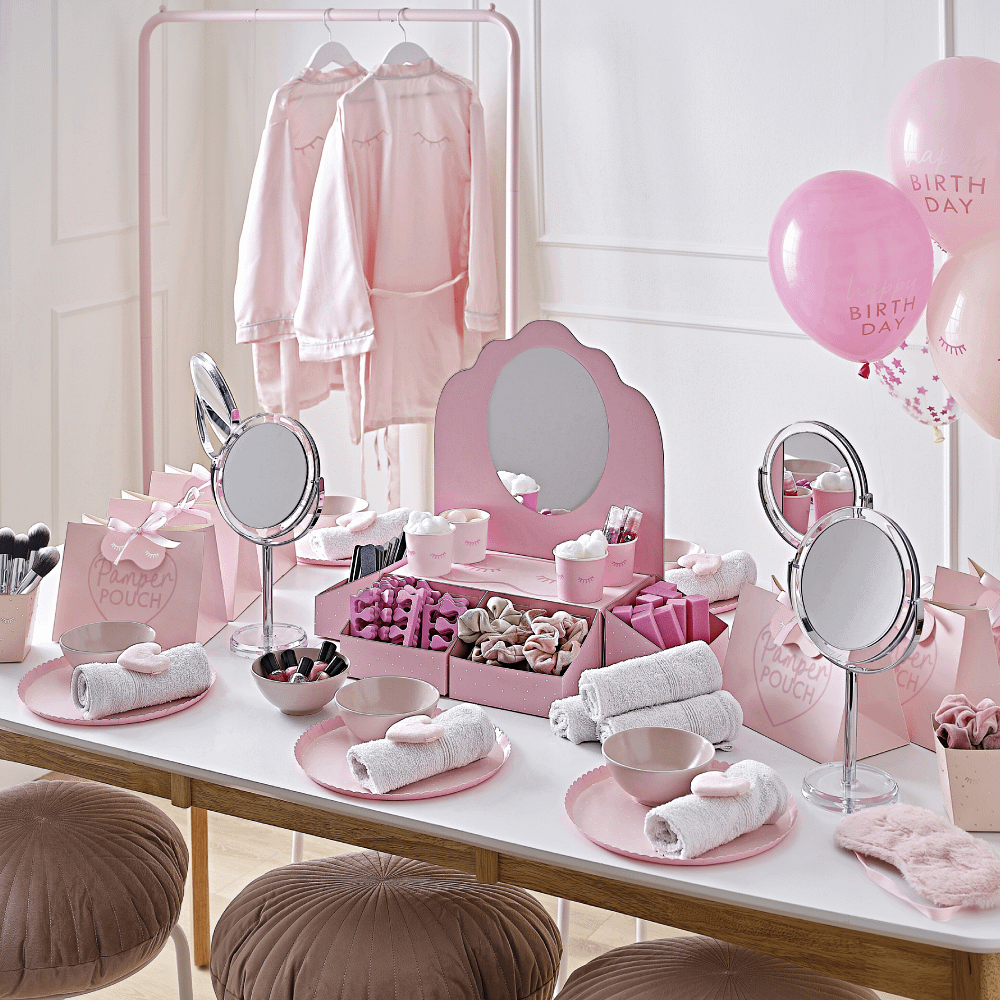 Pamper party versiering in het roze