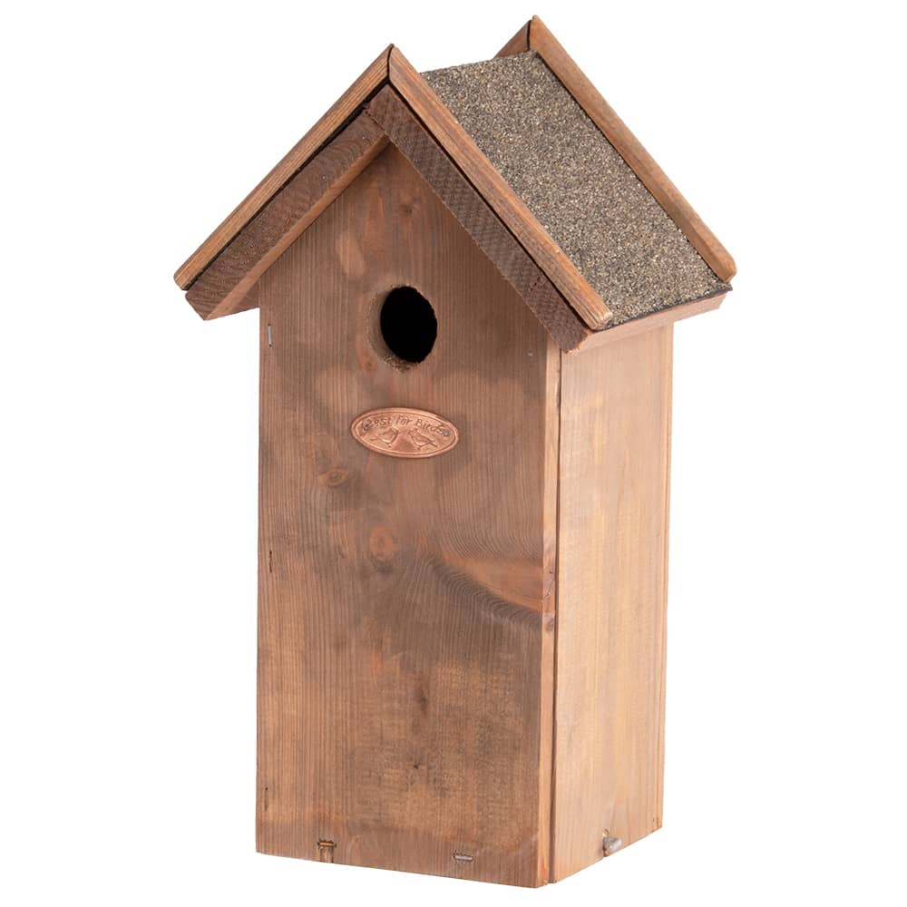 houten vogel huis met bitumen dak