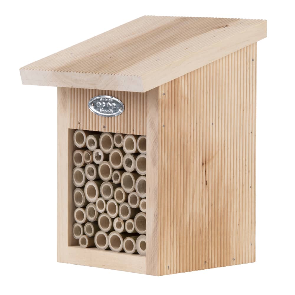 Bijenhuis van dik hout voorkant