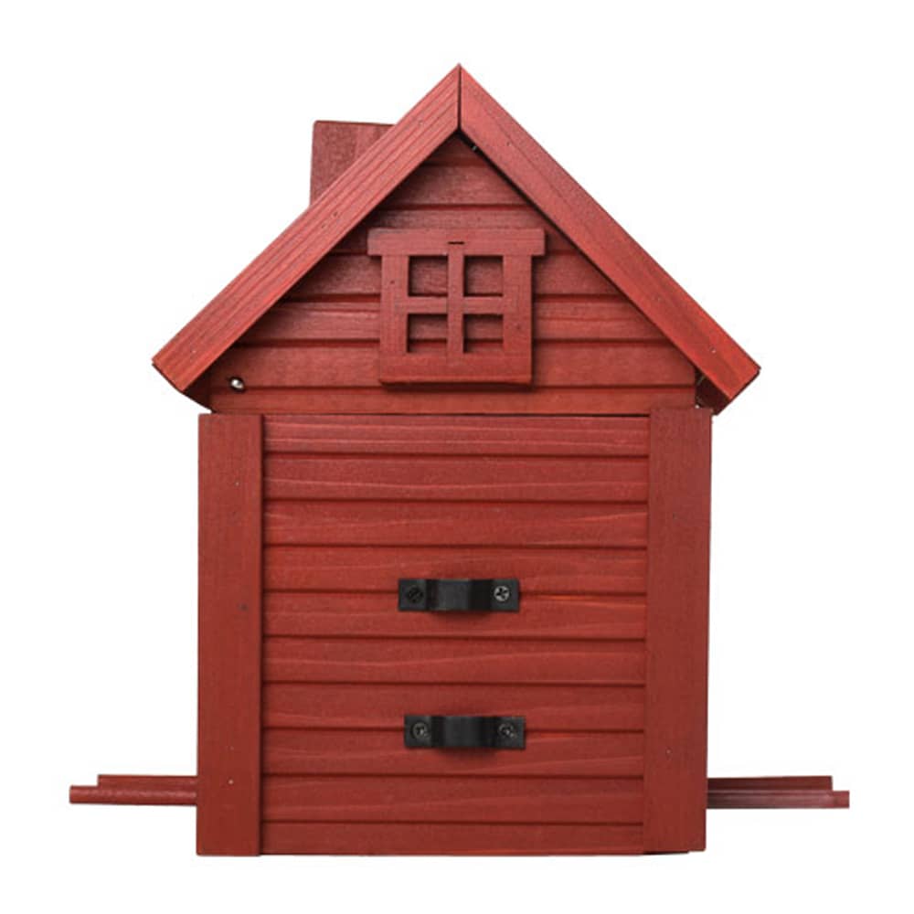rood design vogel huisje achterzijde