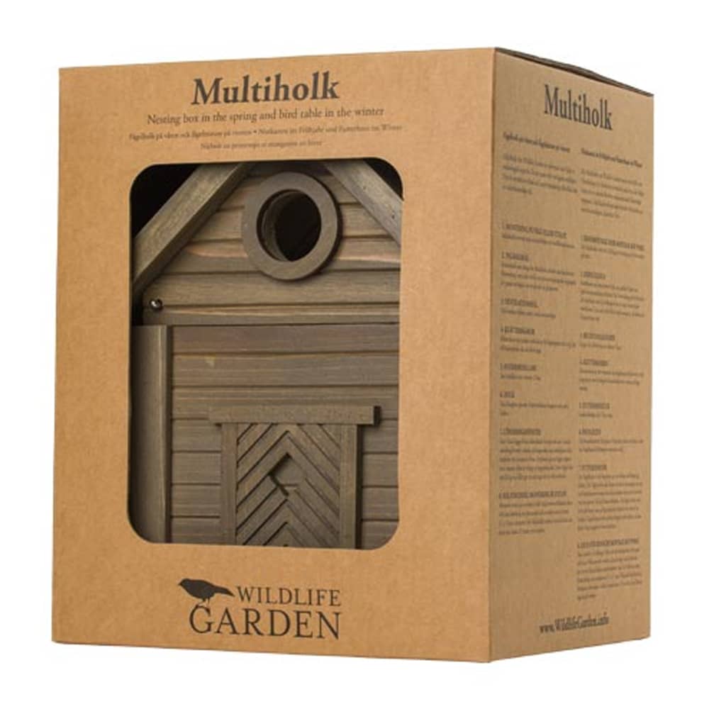 bruin design vogel huisje in doos