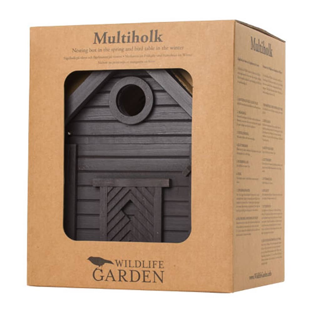 zwart design vogel huisje in doos