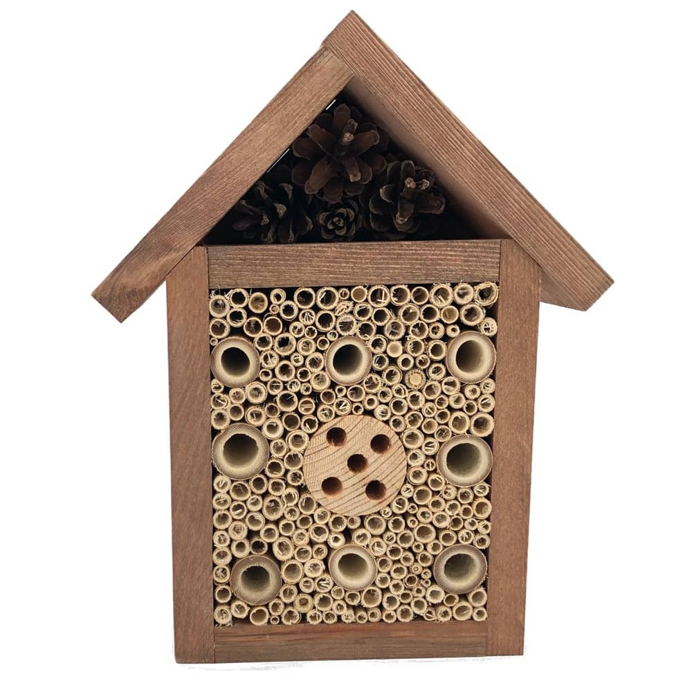 bijen huisje van hout met holle stengels