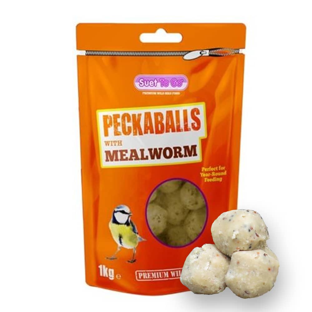 zak met kleine peckaballs met meelworm smaak