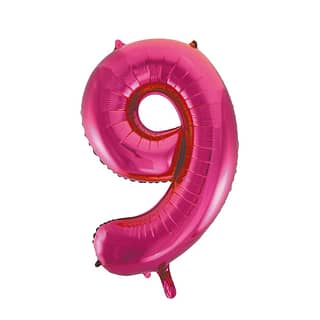 Folieballon - Cijfer 9 - Roze 100 cm