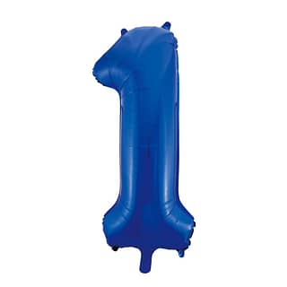 Folieballon - Cijfer 1 - Blauw 100cm