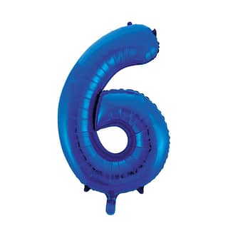 Folieballon - Cijfer 6 - Blauw 100cm