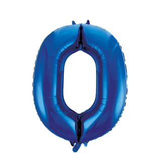 Folieballon - Cijfer 0 - Blauw 100cm
