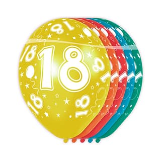 Ballonnen - 18 jaar - 5 stuks