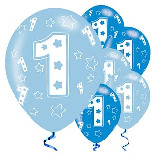 Ballonnen ‘1’ Blauw - 6 stuks