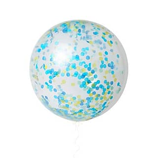 Ballonnen - XL blauw confetti - 3 stuks
