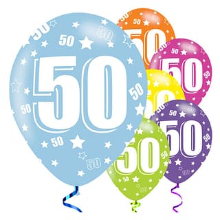 Ballonnen ‘50’ Assorti - 6 stuks