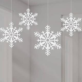 Witte sneeuwvlokken met glitter