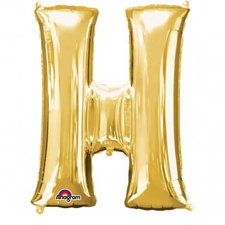 Folieballon ‘H’ Goud - 33 Centimeter