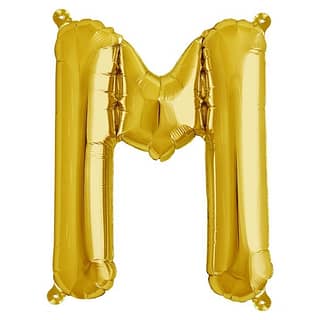 Folieballon ‘M’ Goud - 33 Centimeter