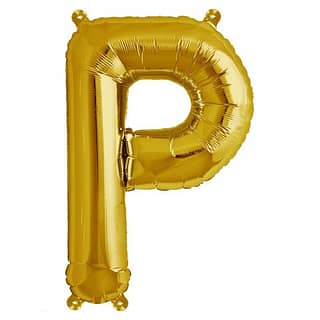 Folieballon ‘P’ Goud - 33 Centimeter