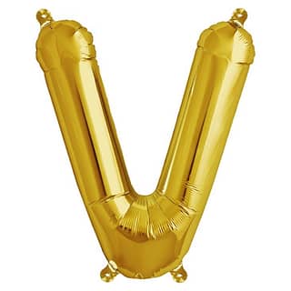 Folieballon ‘V’ Goud - 33 Centimeter